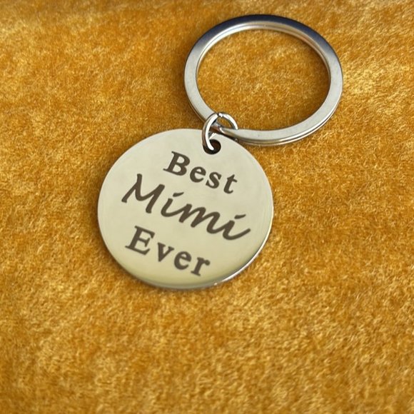 Stainless Steel Mimi Best Mimi ever Keychain Key ring - Picture 2 of 3